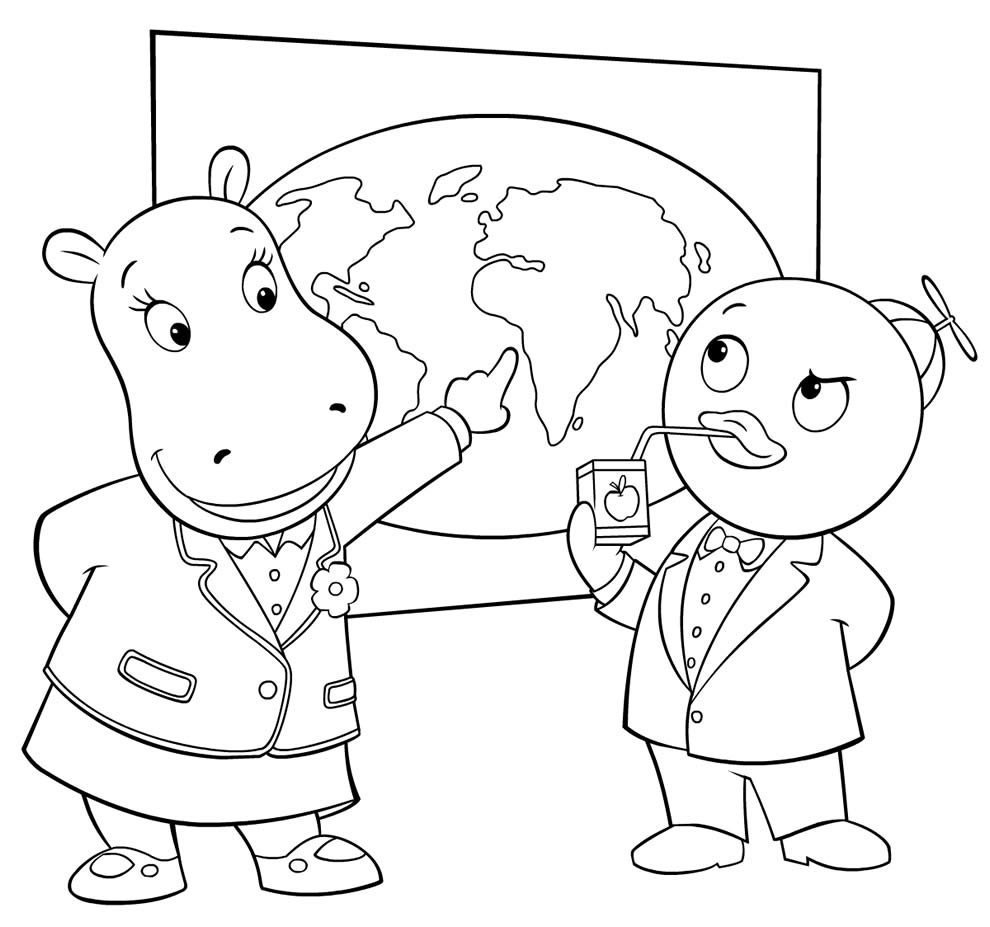 desenhos backyardigans para colorir estudando