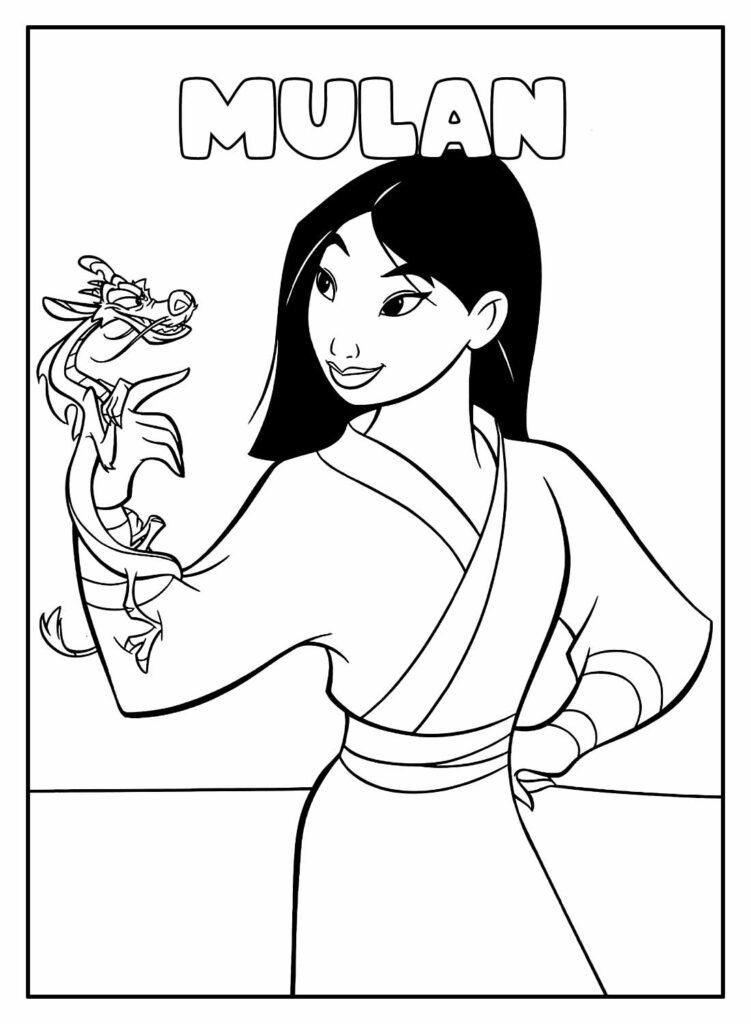 desenhos da mulan para colorir 13