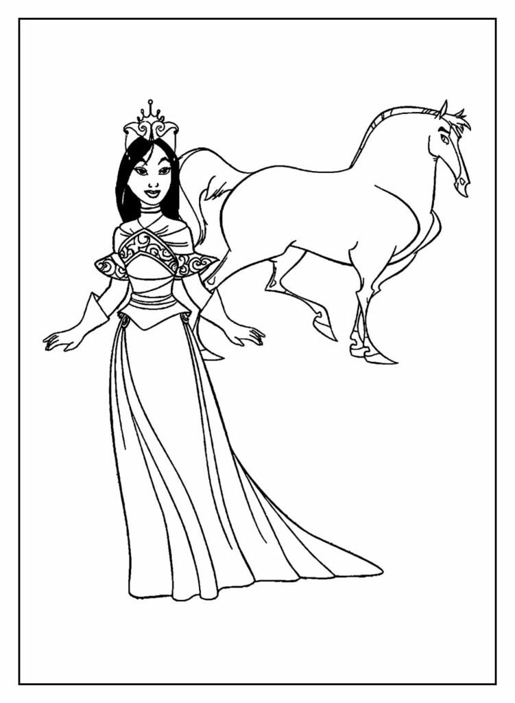 desenhos da mulan para colorir 2