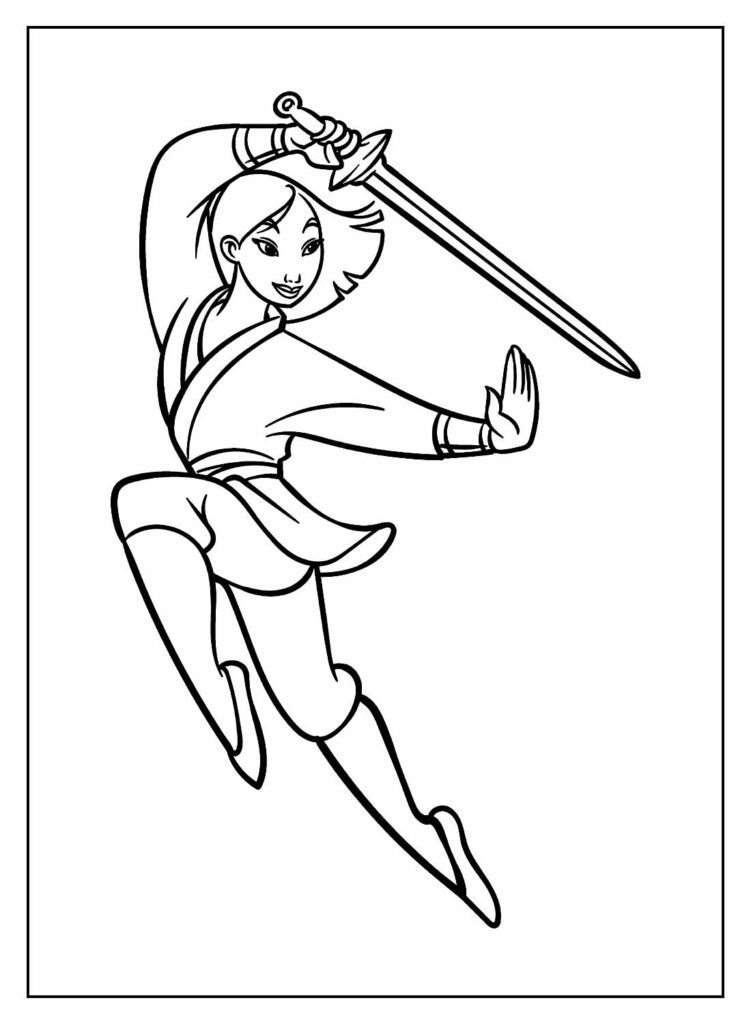 desenhos da mulan para colorir 5