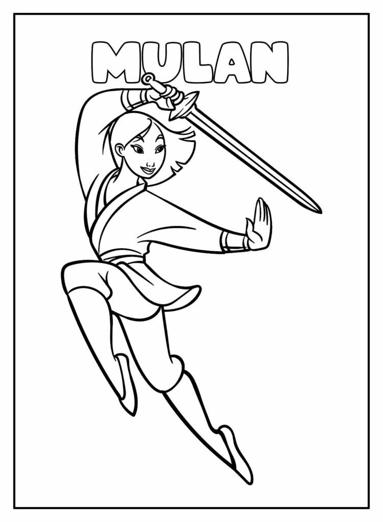 desenhos da mulan para colorir 6
