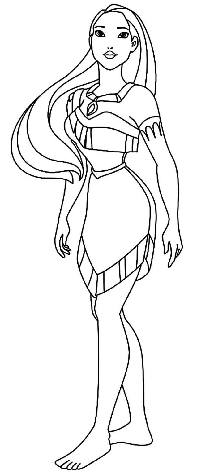 Desenhos da Pocahontas para Colorir e Imprimir