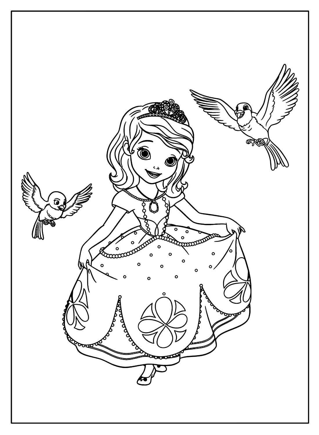 Desenhos da Princesa Sofia para Colorir e Imprimir - Aprender a Desenhar