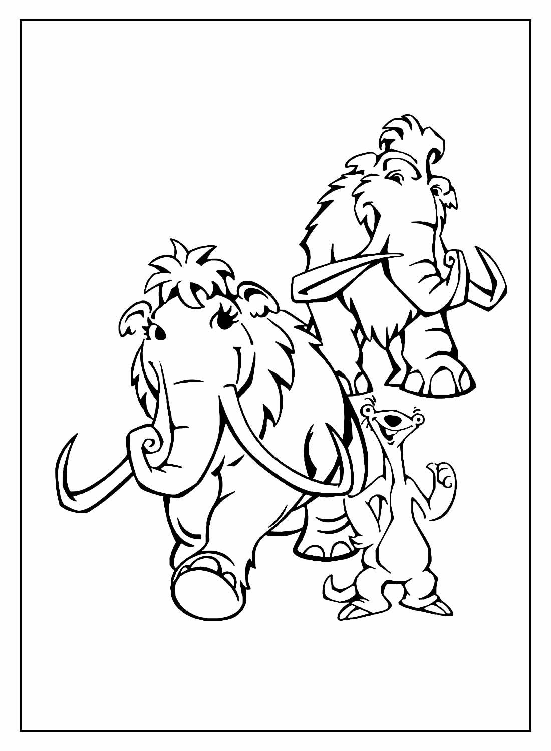 +50 Desenhos de A Era do Gelo para Colorir e Imprimir