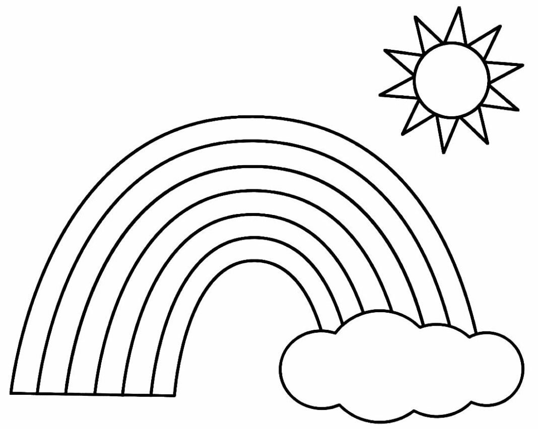 Desenhos de Arco-Íris para Colorir e Imprimir