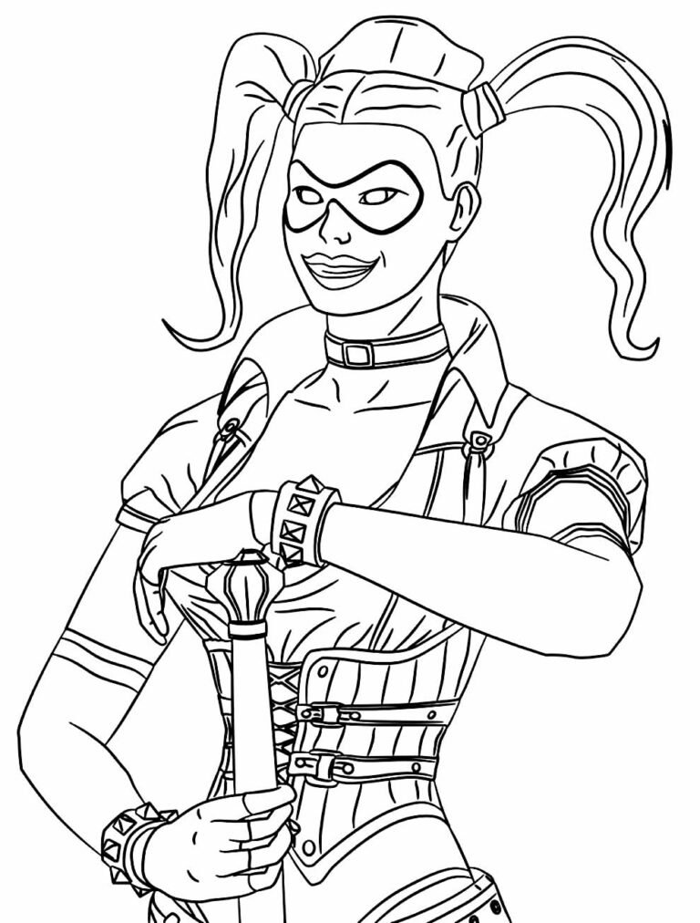 Desenhos da Arlequina para Colorir e Imprimir