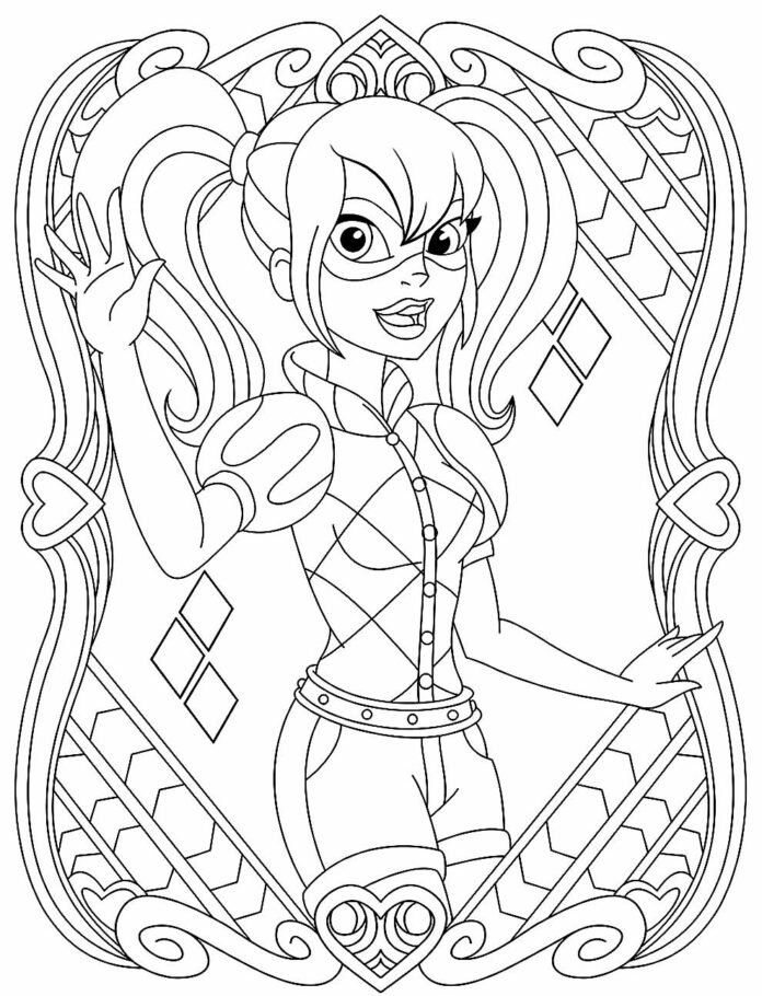 Desenhos da Arlequina para Colorir e Imprimir