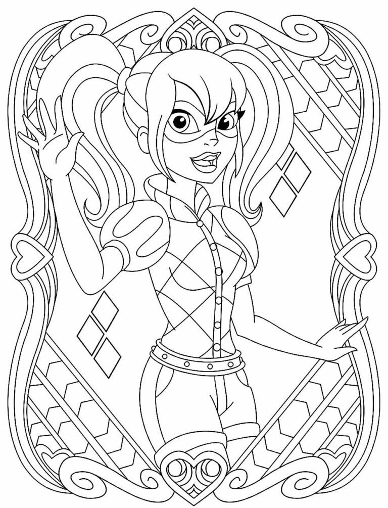 Desenhos da Arlequina para Colorir e Imprimir