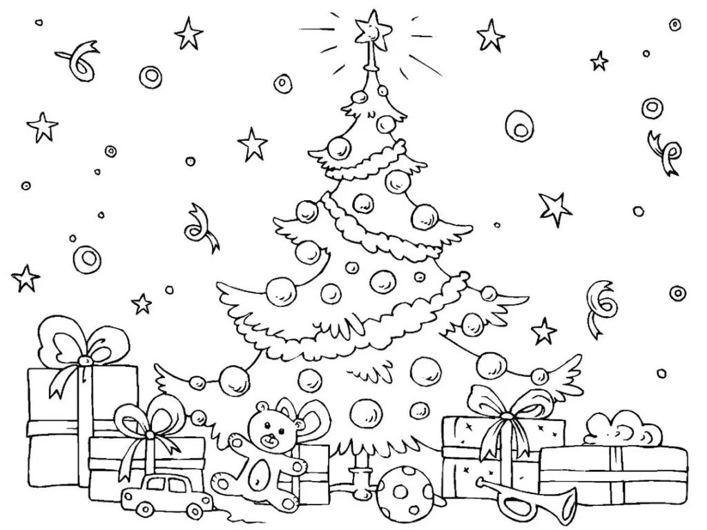 60 Desenhos de Árvore de Natal para Colorir e Imprimir (Grátis)
