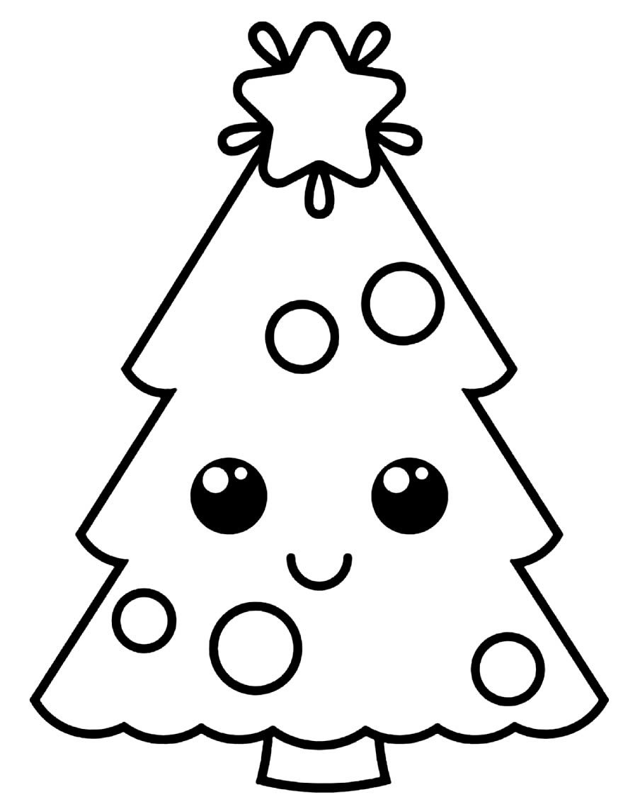+60 Desenhos de Árvore de Natal para Colorir e Imprimir (Grátis)
