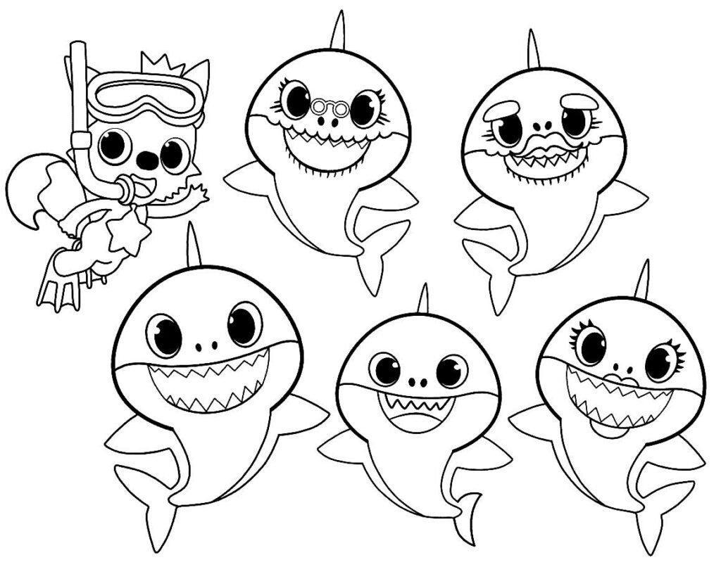desenhos de baby shark para pintar 5
