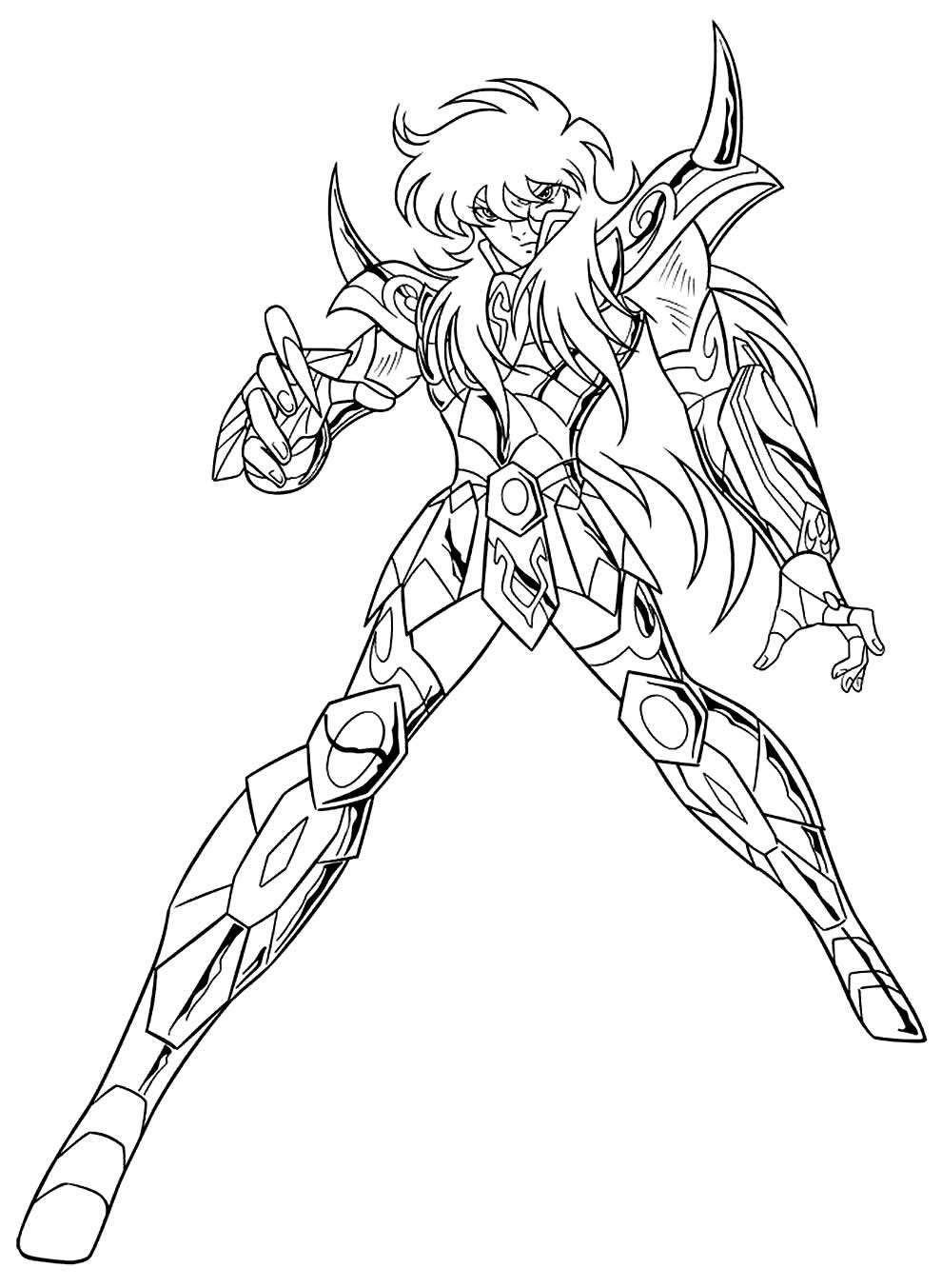 Desenhos dos Cavaleiros do Zodíaco para Colorir e Imprimir