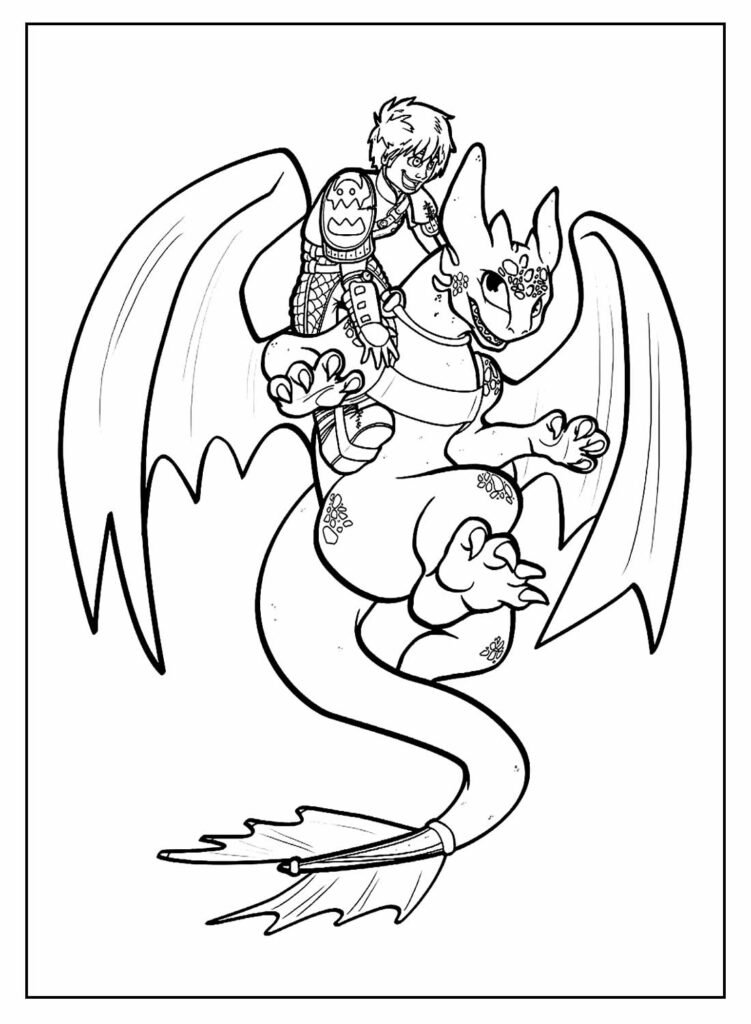 desenhos de como treinar o seu dragao para pintar e colorir 5
