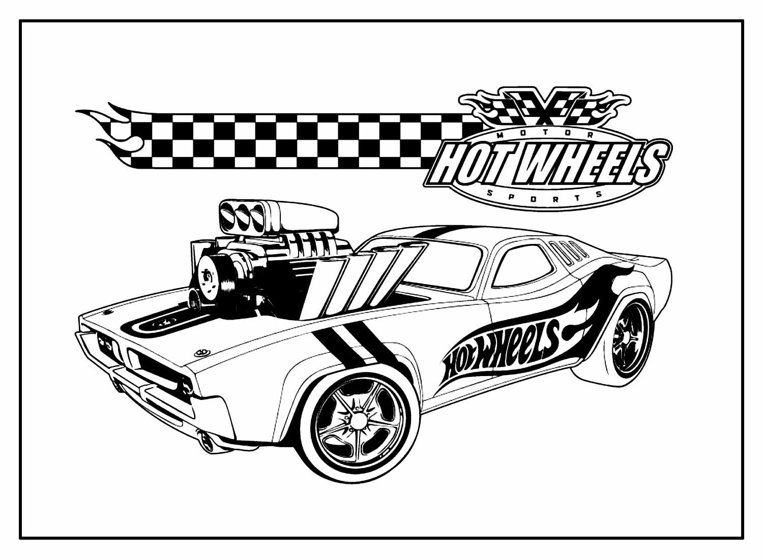 Desenhos de Carros da Hot Wheels para Colorir e Imprimir