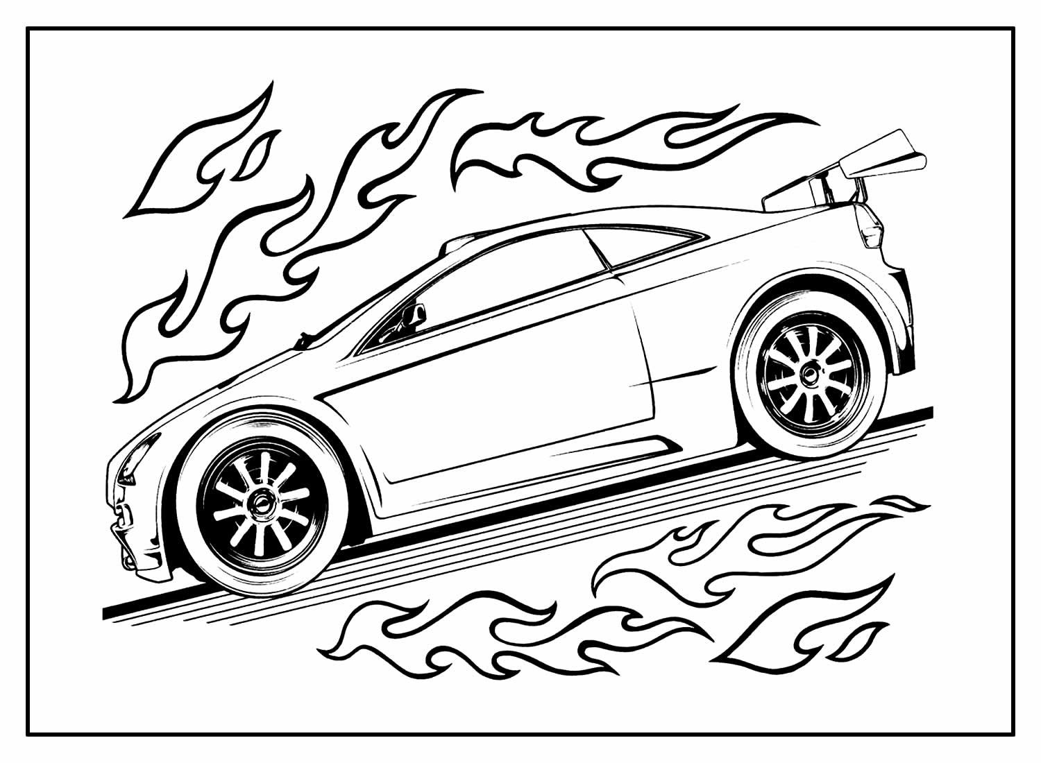 Desenhos de Carros da Hot Wheels para Colorir e Imprimir