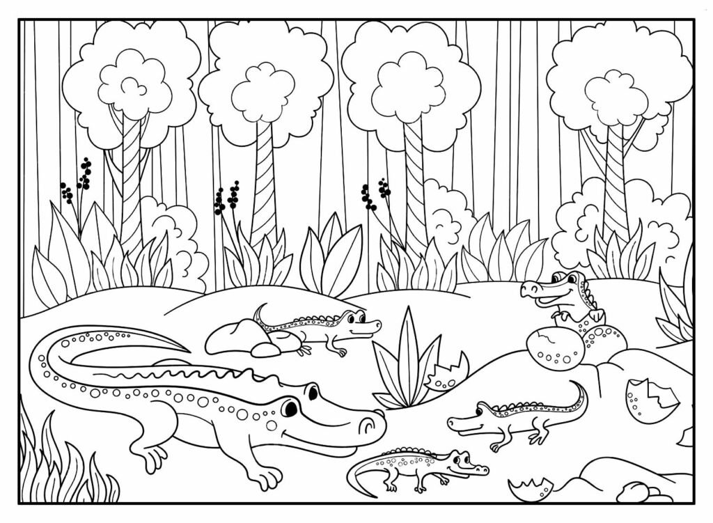 desenhos de jacare para colorir 21