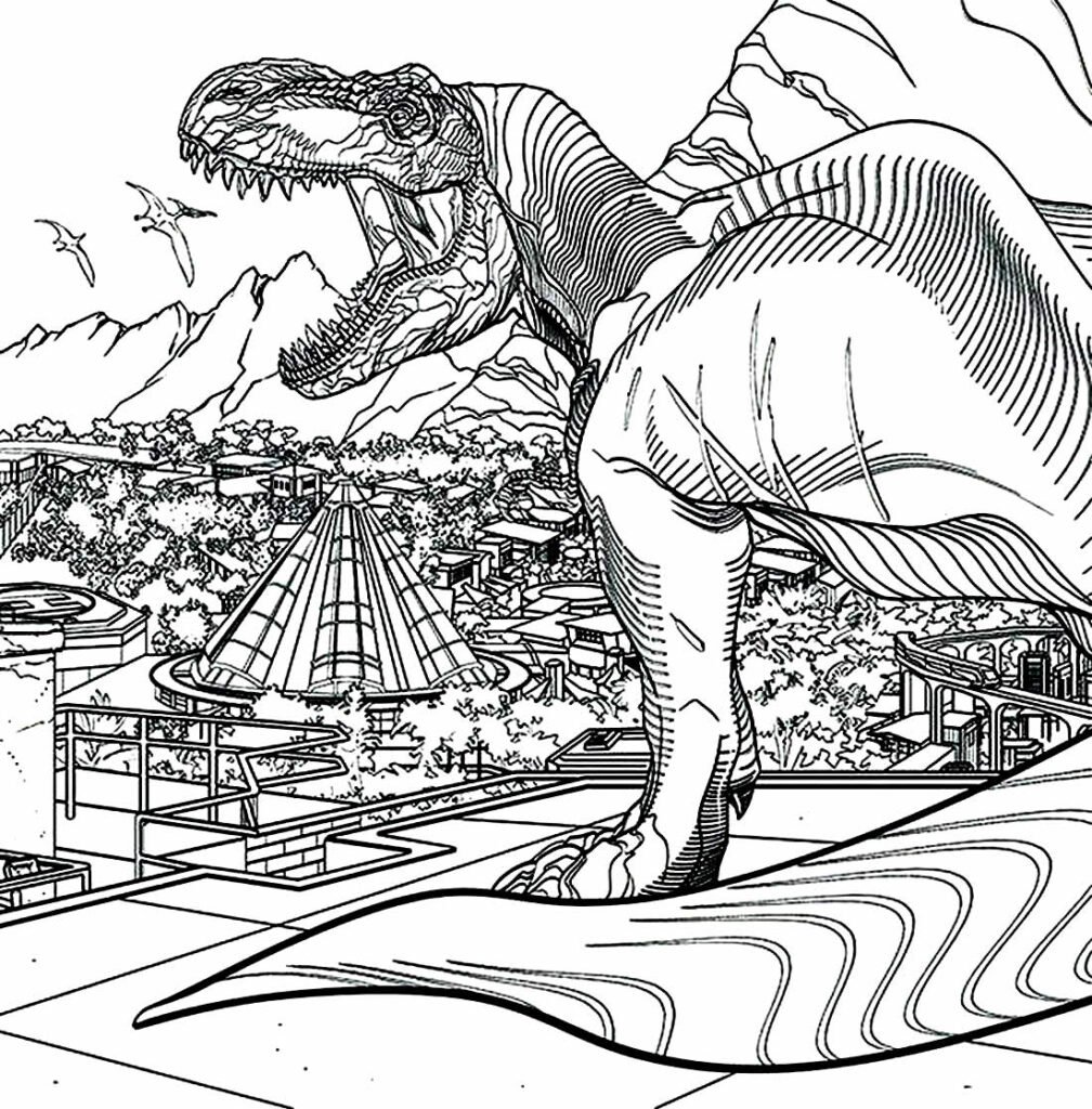 desenhos de jurassic park para colorir 1