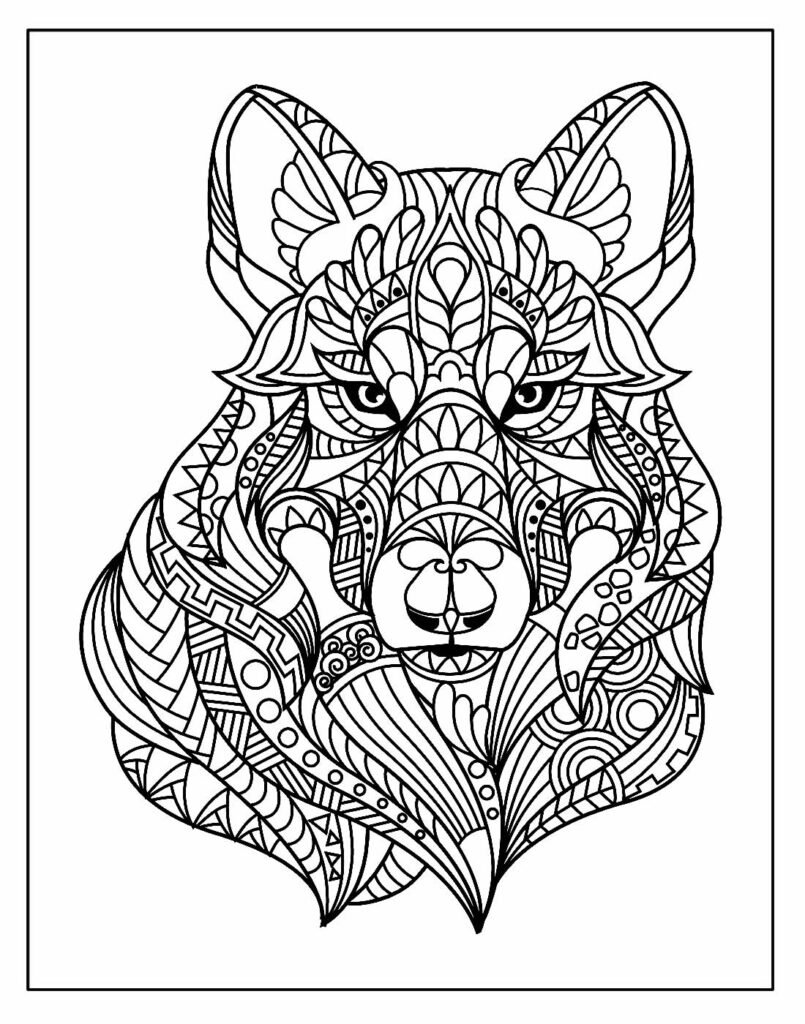 desenhos de lobo para colorir e pintar 30