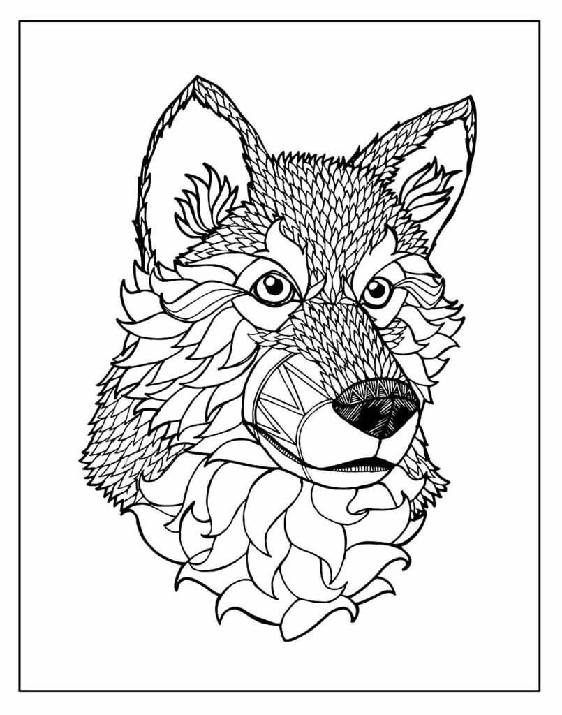 desenhos de lobo para colorir e pintar 31