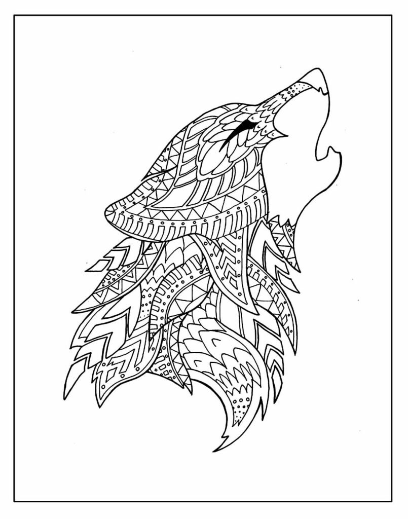 desenhos de lobo para colorir e pintar 34