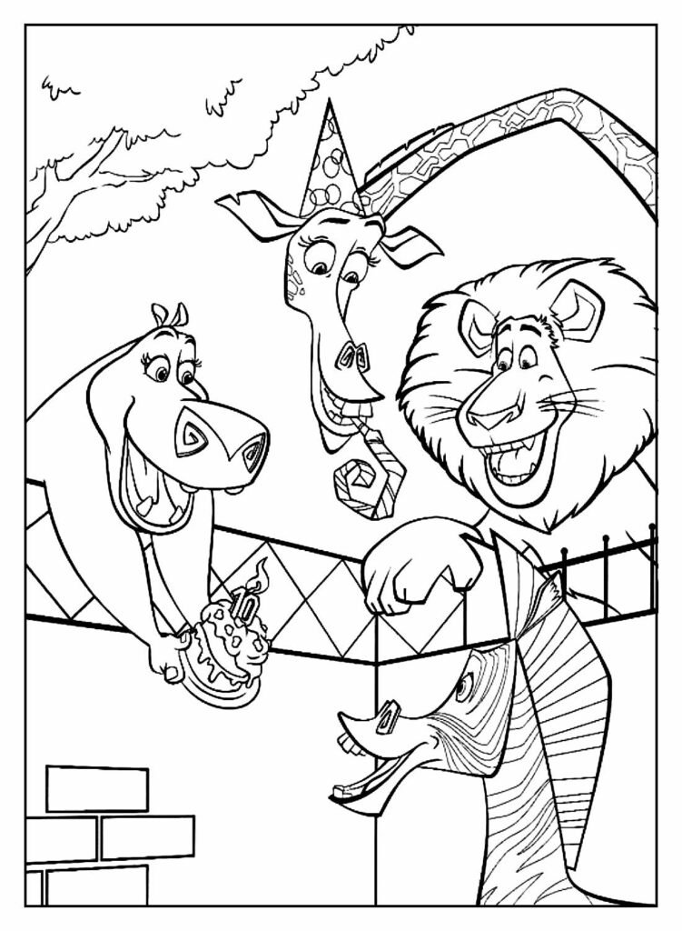 desenhos de madagascar para colorir 12