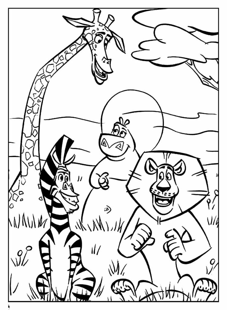desenhos de madagascar para colorir 9