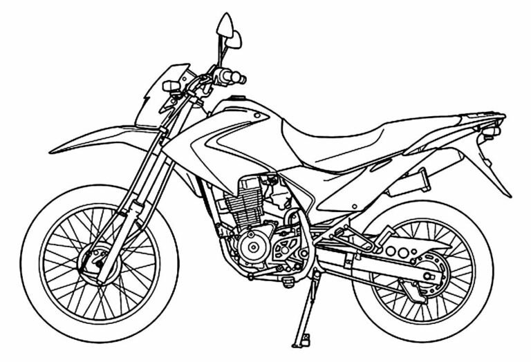Desenhos de Moto para Colorir e Imprimir