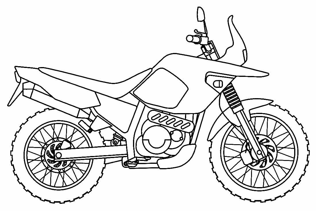 Desenhos de Moto para Colorir e Imprimir