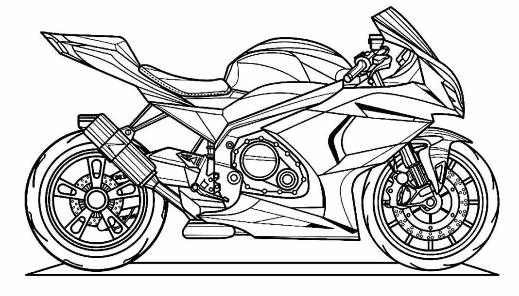 Desenhos de Moto para Colorir e Imprimir