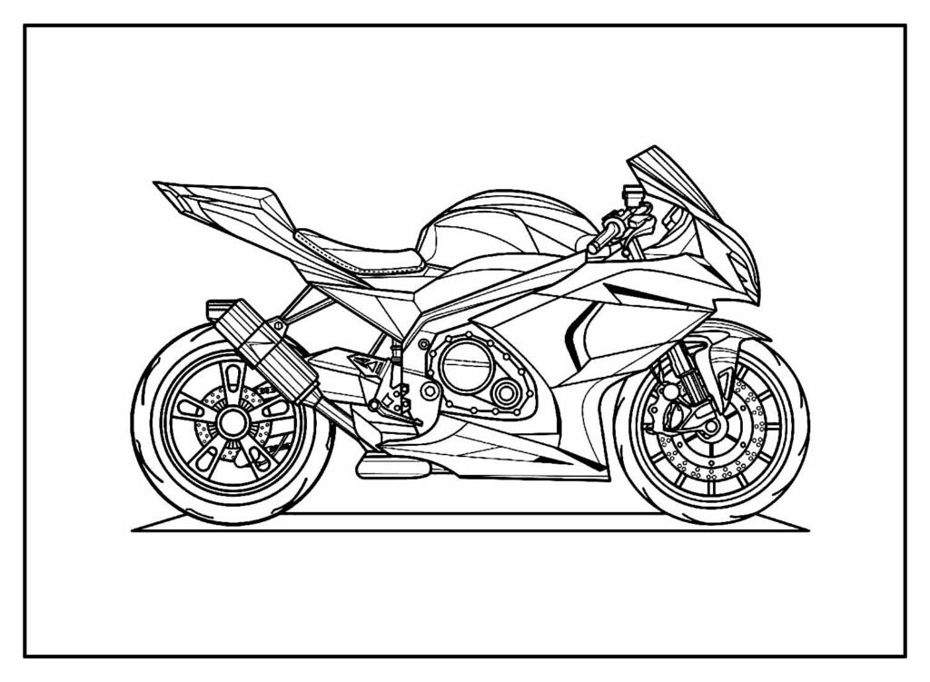 Desenhos de Moto para Colorir e Imprimir