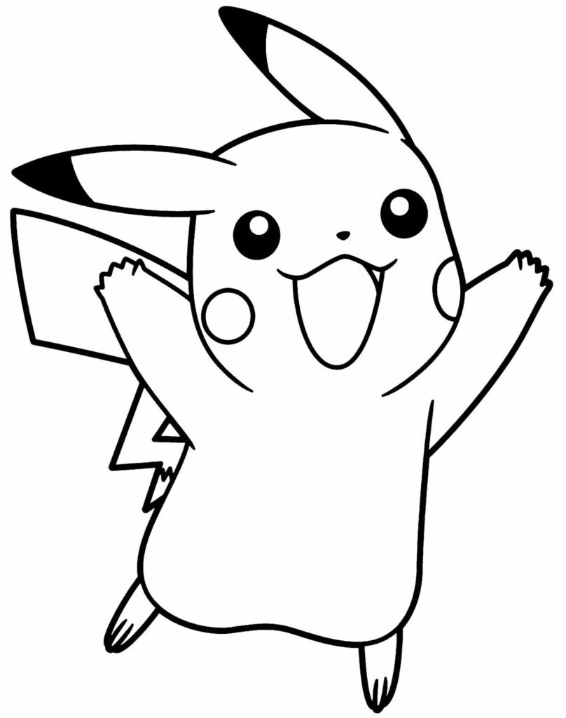 Desenhos do Pikachu para Colorir e Imprimir