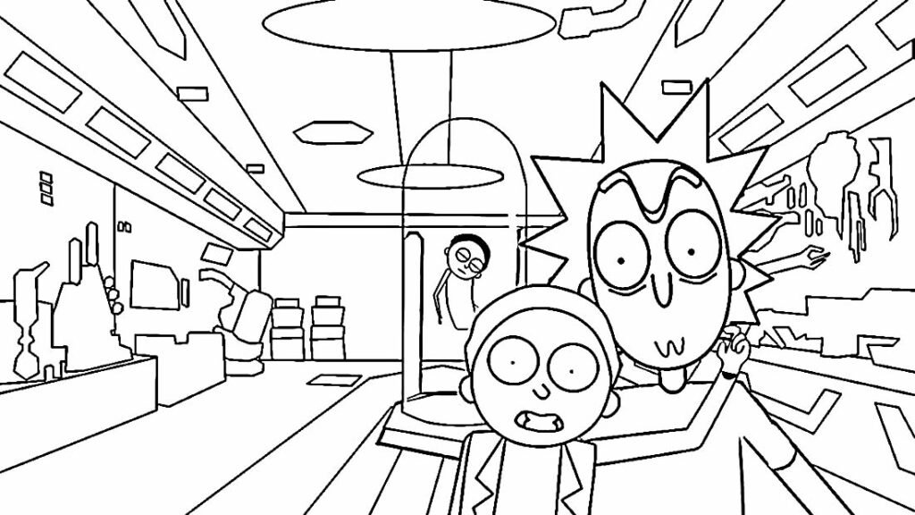 desenhos de rick e morty para colorir 1000