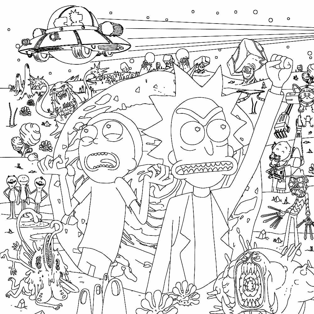 desenhos de ricky e morty para colorir 13