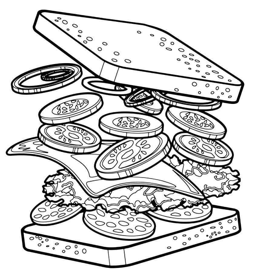 desenhos de sanduiche para colorir 10