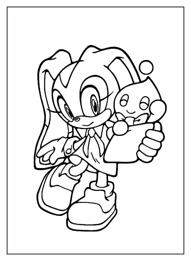 desenhos de sonic para pintar e colorir coelho