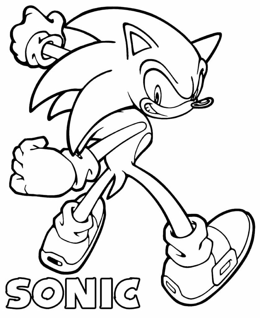 Para Colorir Sonic FNF para crianças Imprimir Grátis