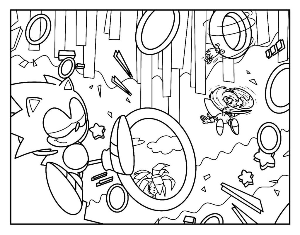 desenhos de sonic para pintar e colorir fase