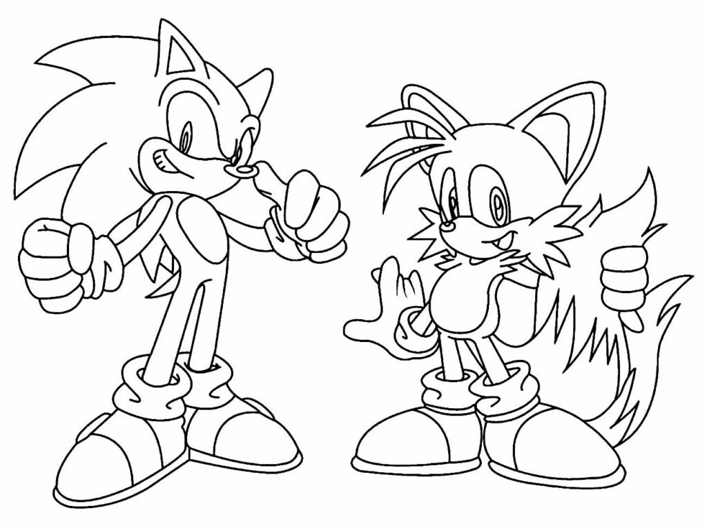 Desenhos para colorir de Tails está voando - Desenhos para colorir  gratuitos para imprimir