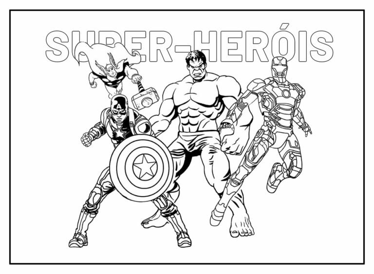 +150 Desenhos de Super-heróis para colorir e imprimir