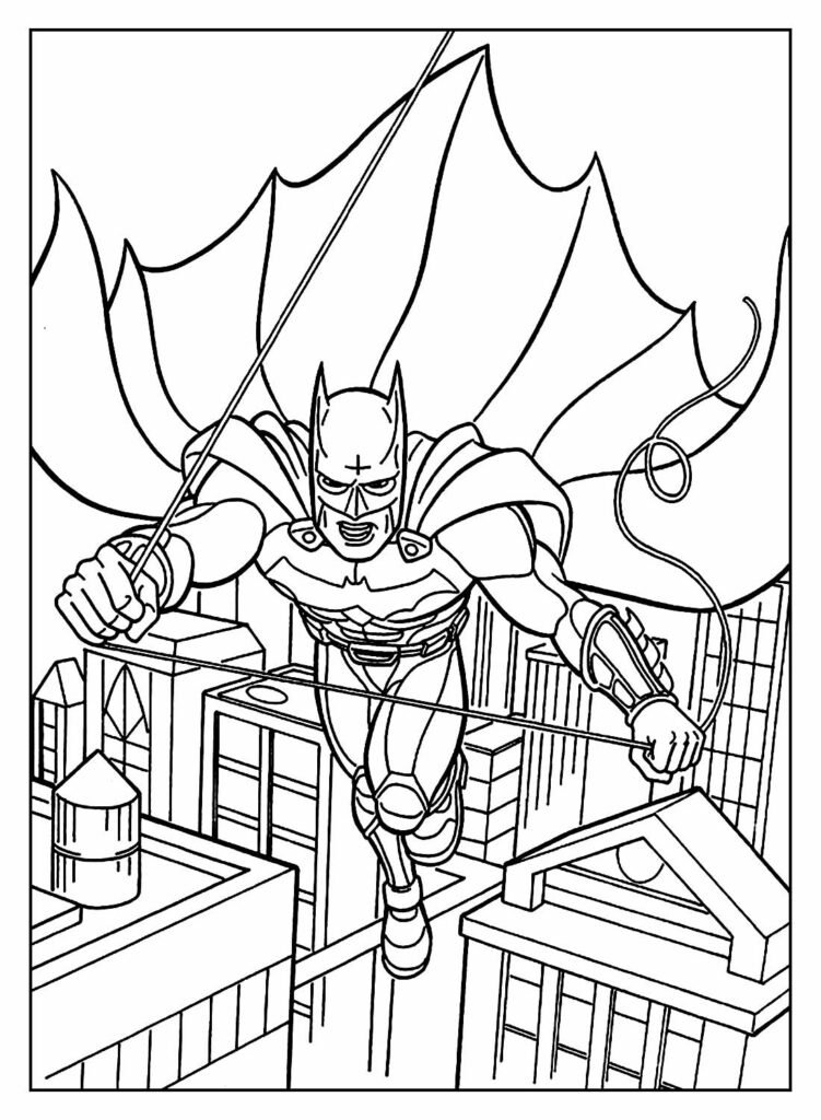 desenhos de super herois para colorir batman gotham city