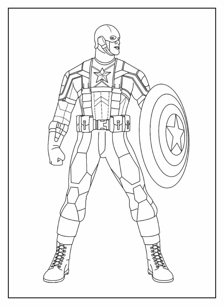 desenhos de super herois para colorir capitão américa