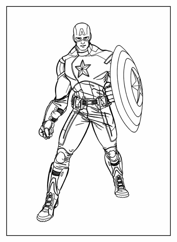 desenhos de super herois para colorir capitão américa filme