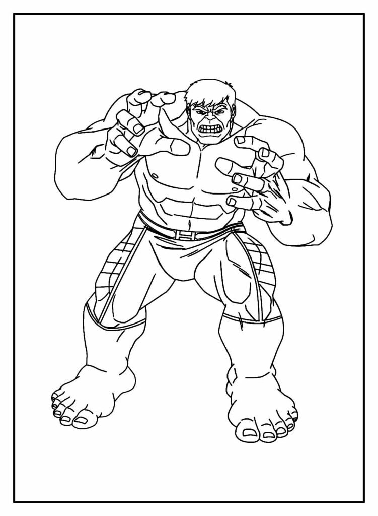 desenhos de super herois para colorir hulk irritado