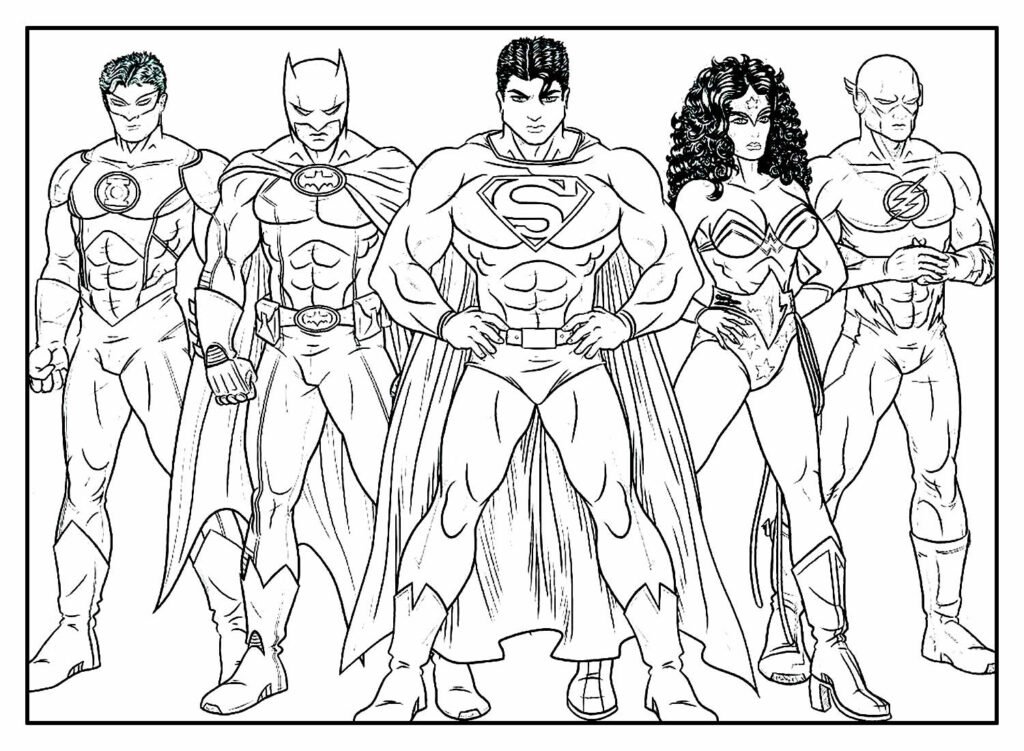 desenhos de super herois para colorir liga da justiça