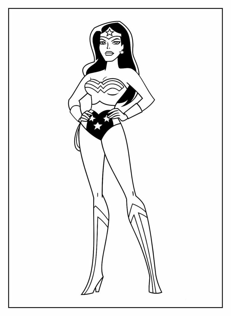 desenhos de super herois para colorir mulher maravilha corpo inteiro