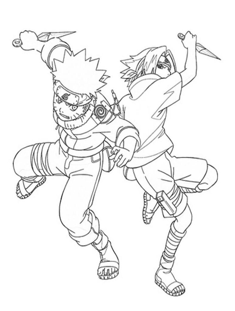 desenhos de super herois para colorir naruto sasuke