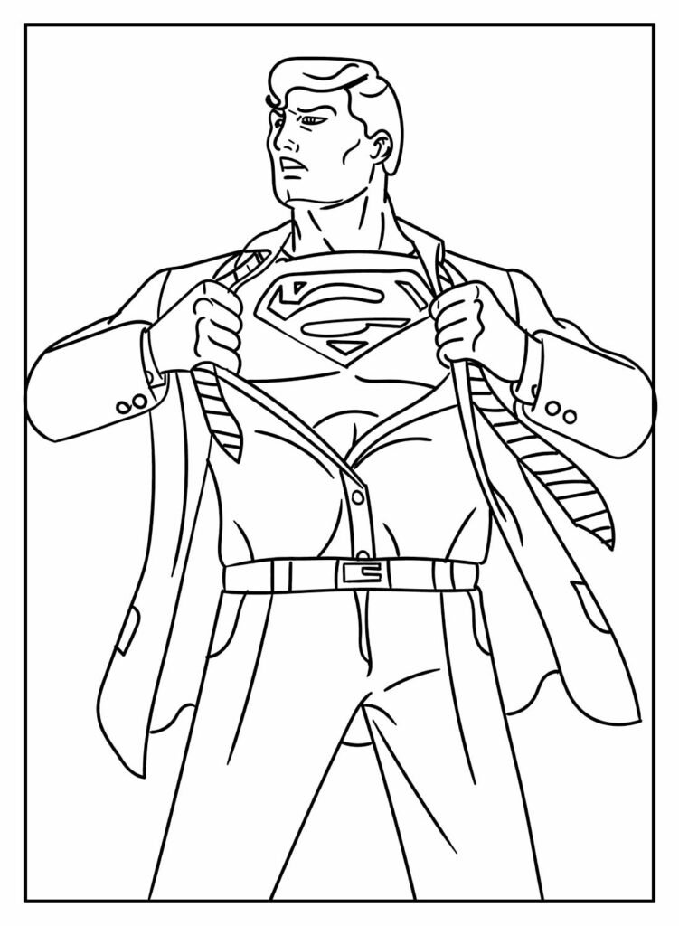 desenhos de super herois para colorir superman clark kent