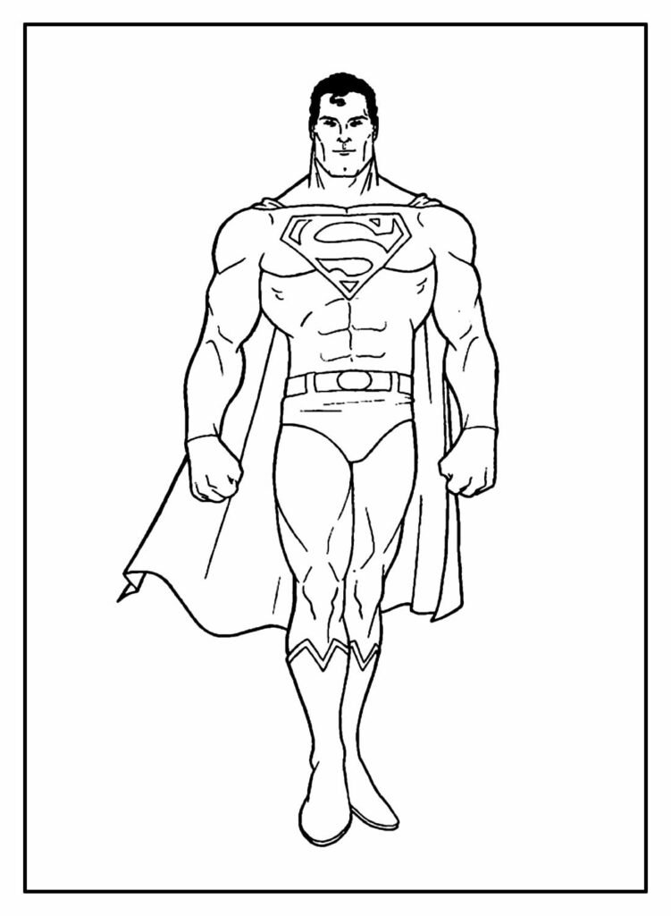 desenhos de super herois para colorir superman no ar