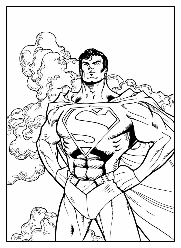 desenhos de super herois para colorir superman pose