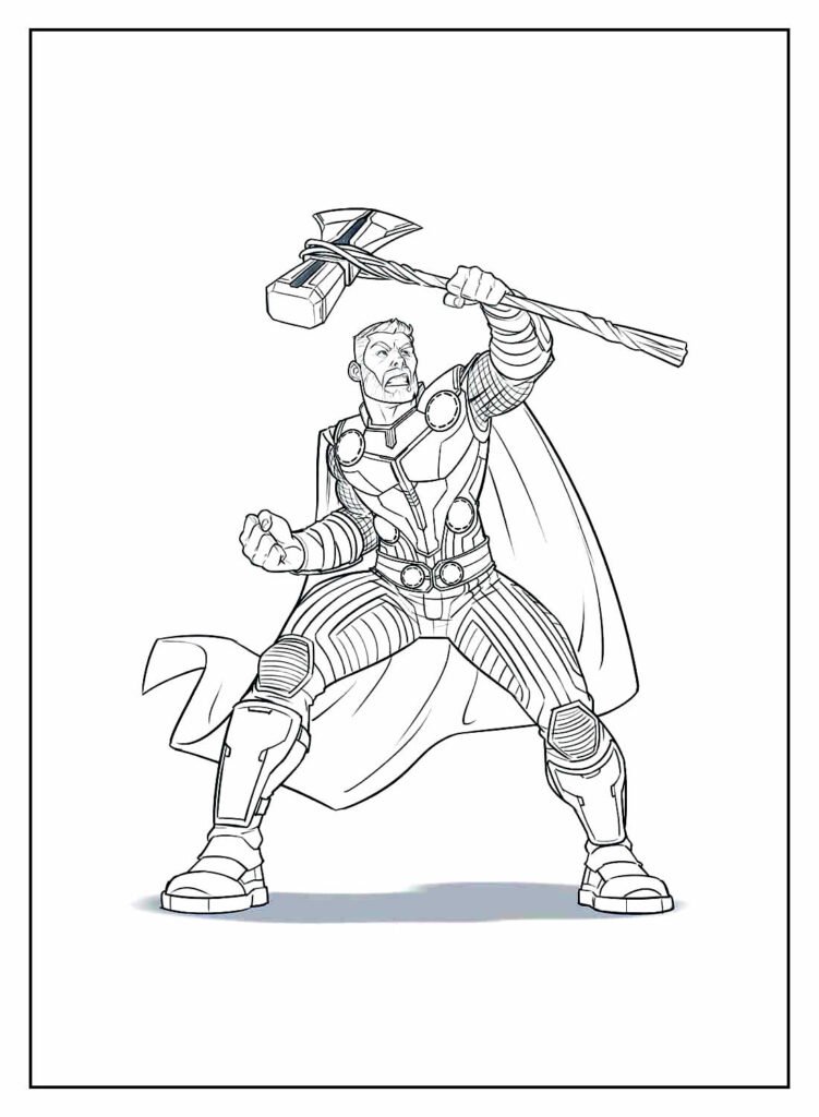 desenhos de super herois para colorir thor lutando